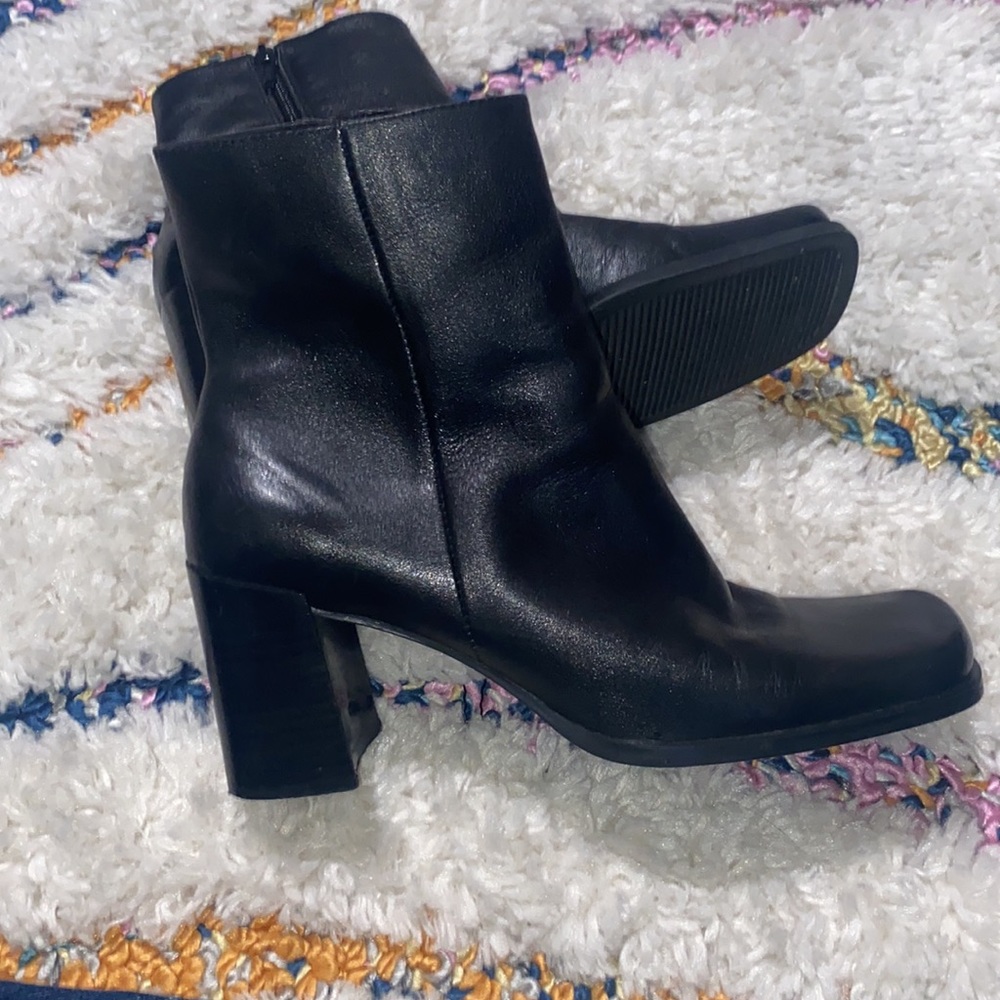 Genuine Leather Square toe Shoe boot